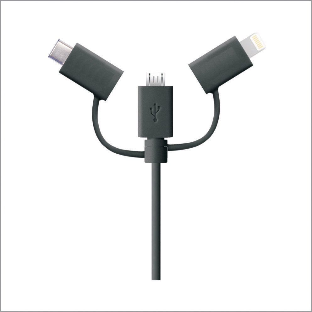 کابل سه منظوره USB 2.0 Type-C/Lightning/Micro B فرانت 1 متری