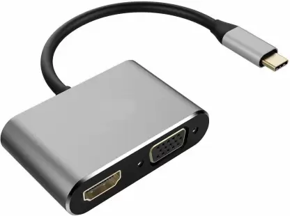 مبدل TYPE C به VGA+HDMI فرانت