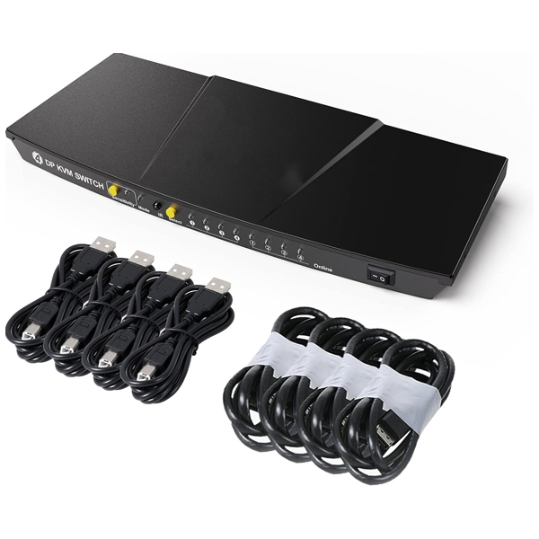 کی وی ام سوئیچ  4 پورت DisplayPort 1.2 کیفیت 4K با اشتراک گذاری USB لیمستون