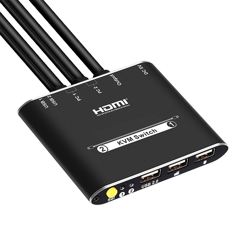 سوئيچ کی وی اِم 2 پورت HDMI با 1 متر کابل لیمستون