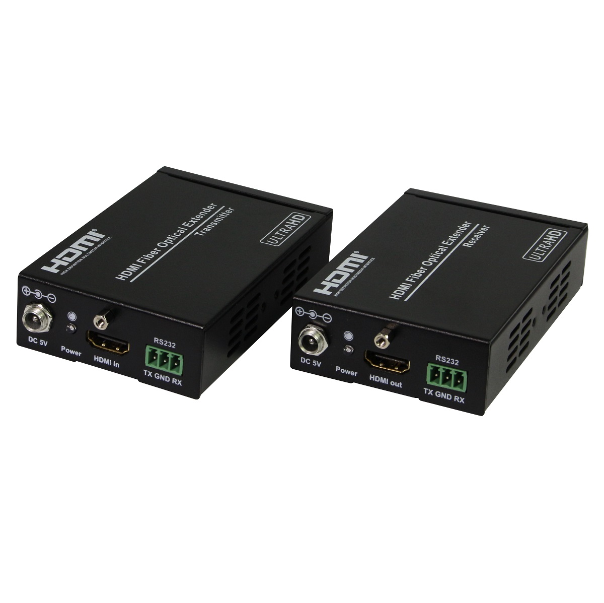 افزایش HDMI+RS232 روی بستر فيبر نوری تا ١ کيلومتر + ریموت فرانت