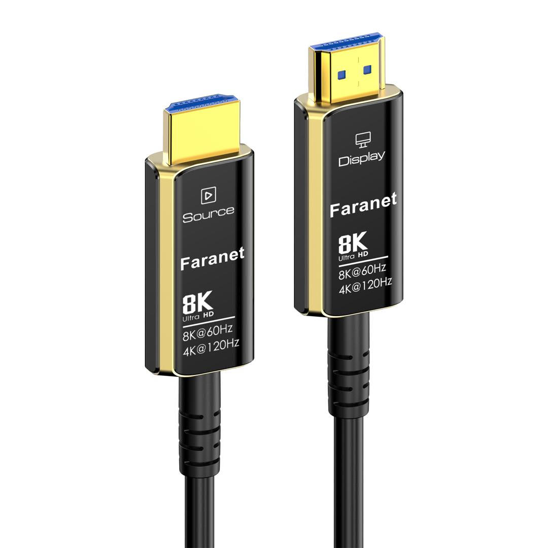 کابل HDMI v2.1 بستر فیبر نوری با کیفیت 8K و HDCP 2.3 بطول 20 متر فرانت